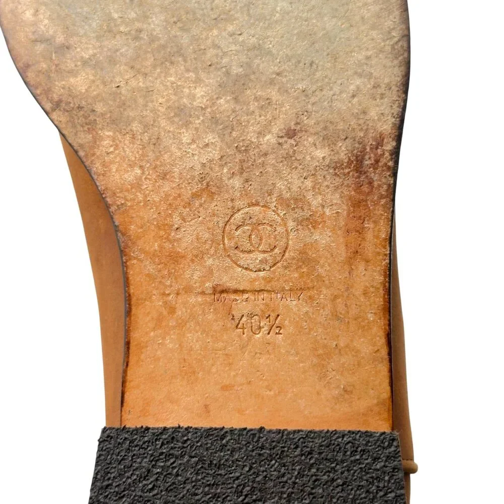 Chanel Brown Leather Logo Back Western Boots